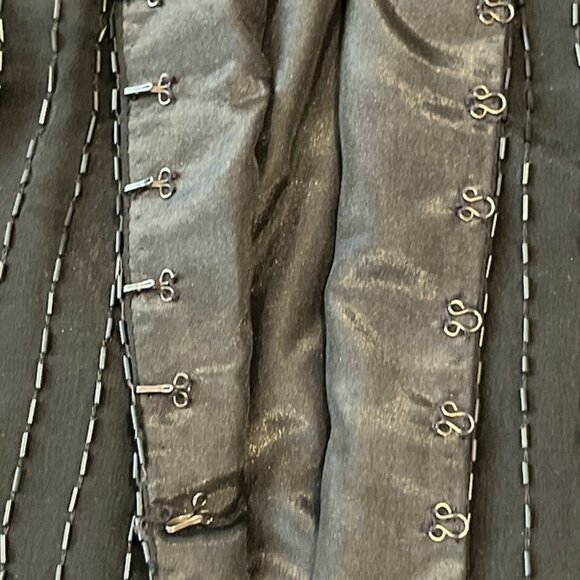 JOSEPH RIBKOFF Vest Black Vintage Silk Sequinned Size Small - Picture 8 of 13